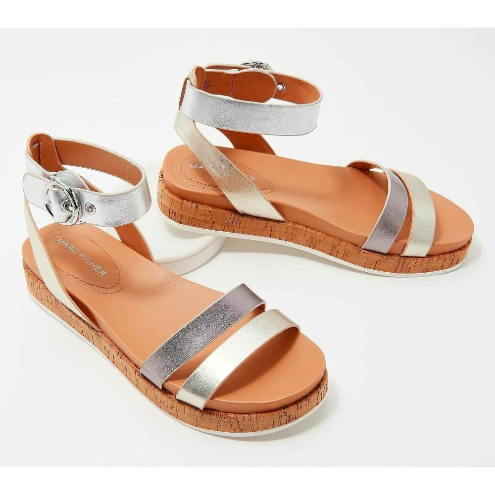 Marc Fisher Multi-Strap Sandals - Verily Sz 8M